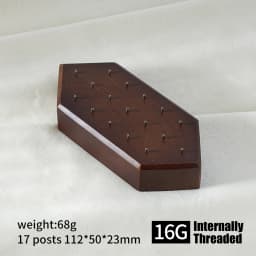 High Quality Beech Wood Display Stand for 16G/14G/Threadless Push Pin Piercing Body Jewelry Modern Display Holder