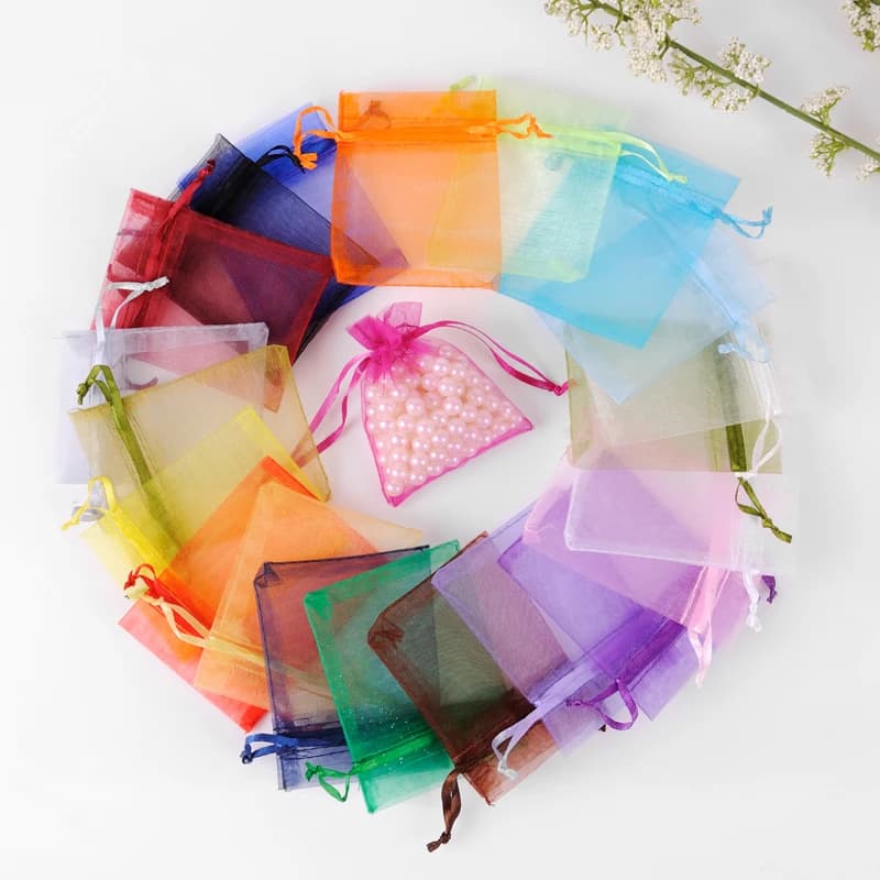 Wholesale 1000pcs Organza Gift Bags 5x7 7x9 9x12 10x15cm Christmas/Wedding/BirthdayJewelry/Gift Packing Drawstring Bags