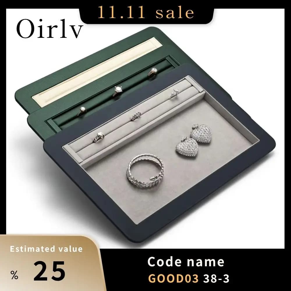 Oirlv Jewelry Tray Premium Organizer for Rings, Earrings & Bracelets, Elegant Soft Lining Perfect for Jewelry Display & Storage