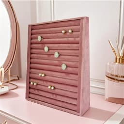 Pink Velvet Jewelry Exhibition Display Props Storage of Jewelry Bevel Ring Earring Display Tray Jewelry Ear Stud Storage Organiz