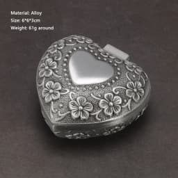 Vintage Alloy Jewelry Box Casket and Heart Shaped 9*7*4.5cm 6*6*3cm For Rings Pendants Necklace Gift Boxes