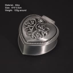 Vintage Alloy Jewelry Box Casket and Heart Shaped 9*7*4.5cm 6*6*3cm For Rings Pendants Necklace Gift Boxes