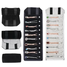 Luxury Velvet Chain Jewelry Storage Roll Bag Pendant Necklace Organizer Pouch Watch Bracelet Display Holder Travel Case Portable