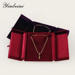 Yinbeini Velvet Large Necklace Pendant Display Box Premium Jewelry Storage Organizer Pendant Gift Packing Case H024