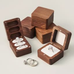 Walnut Wooden Ring Box for Proposal Blank Wood Earring Rings Jewelry Boxs Engagement Ring Box Wedding Ring Box Anniversary Gifts