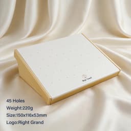Right Grand Fiberboard Leather Display Stand for 14G 16G Nipple Belly Button Ring Daith Hoop Nose Clicker Ear Piercing Jewelry
