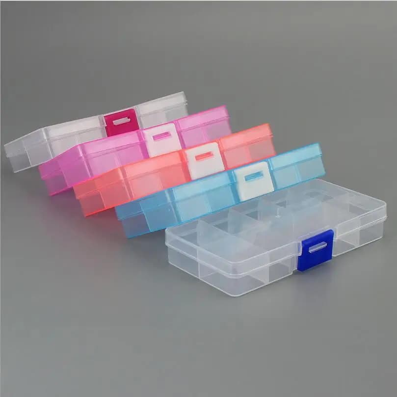 10 Slots ( Adjustable) Plastic Jewelry Box Storage Case Craft Jewelry Organizer Beads Diy Jewelry Making Joyero Organizador Z28