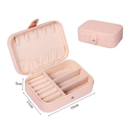 Portable Jewelry Box Jewelry Organizer Display Travel Jewelry Case Boxes Button Leather Storage Zipper Jewelers Joyero