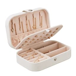 Portable Jewelry Box Jewelry Organizer Display Travel Jewelry Case Boxes Button Leather Storage Zipper Jewelers Joyero
