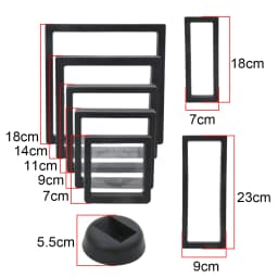 PE Film Colorful Jewelry Storage Box 3D Packaging Case Gemstone Free Stand Floating Frame Membrane Ring Earring Necklace Display