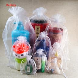 1000pcs White Organza Bag Wedding Party Favors Gift Bag Box Kids Birthday Christmas Organza Gift Jewelry Packaging Bags Pouch