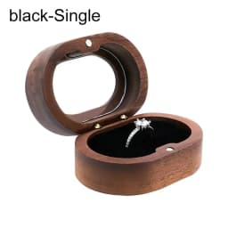 Oval Wooden Jewelry Box Ladies Lover Ring Display Box Engagement Wedding Couples Ring Storage Holder Love Gift Bead Case