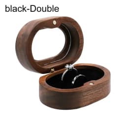 Oval Wooden Jewelry Box Ladies Lover Ring Display Box Engagement Wedding Couples Ring Storage Holder Love Gift Bead Case