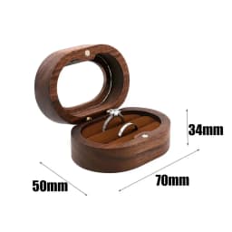 Oval Wooden Jewelry Box Ladies Lover Ring Display Box Engagement Wedding Couples Ring Storage Holder Love Gift Bead Case