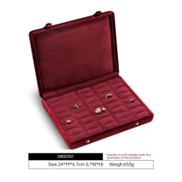 Yinbeini Velvet Jewelry Storage Case Ring Earring Pendant Display Organizer Large Space Packing Box for Collection XB006