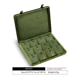 Yinbeini Velvet Jewelry Storage Case Ring Earring Pendant Display Organizer Large Space Packing Box for Collection XB006