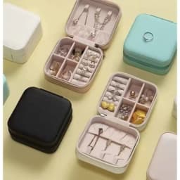 Ryp-983 Portable Jewelry Box - Mini Case with Mirror and Dividers, for Travel and Gifts