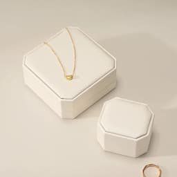 WoodTen New Octagonal Jewelry Organizer Box for Earrings Ring Pendant Necklace Bracelet Storage Leather Gift Box Packaging Box