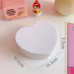 Girls Heart Jewelry Storage Box With Mirror Pink White Plastic Bracelets Hair Band Organizer Girl's Drawer Desk Jewelry Display