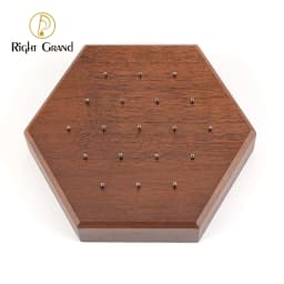 Hexagon Black Walnut Solid Wood Display Stand for 16G 14G Piercing Jewelry Modern Display Holder with 19 Holes