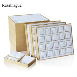 Organizer Case Jewellery Display Ring Tray Earring Holder Various Models Wholesale Luxury Gold White PU Necklace Jewelry