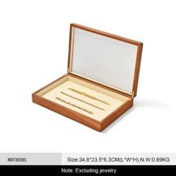WoodTen 12/24 Grid Wooden Jewelry Box Ring Necklace Bracelet Display Case Jewelry Storage Box Jewelry Organizer Case For Women