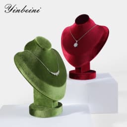 Yinbeini Velvet Jewelry Pendant Chest Stand Necklace Display Organizer Jewelry Store Countertop Exhibition Props RB026
