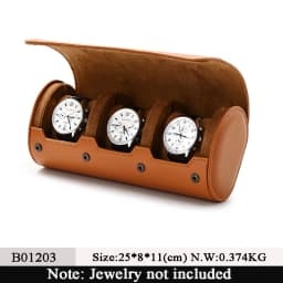 Oirlv Watch Roll Travel Case Portable Vintage Leather Watch Display Case Watch Storage Box Watch Organizers of Men Gift business