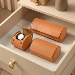 Oirlv Watch Roll Travel Case Portable Vintage Leather Watch Display Case Watch Storage Box Watch Organizers of Men Gift business