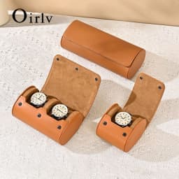 Oirlv Watch Roll Travel Case Portable Vintage Leather Watch Display Case Watch Storage Box Watch Organizers of Men Gift business