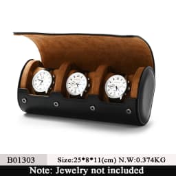 Oirlv Watch Roll Travel Case Portable Vintage Leather Watch Display Case Watch Storage Box Watch Organizers of Men Gift business