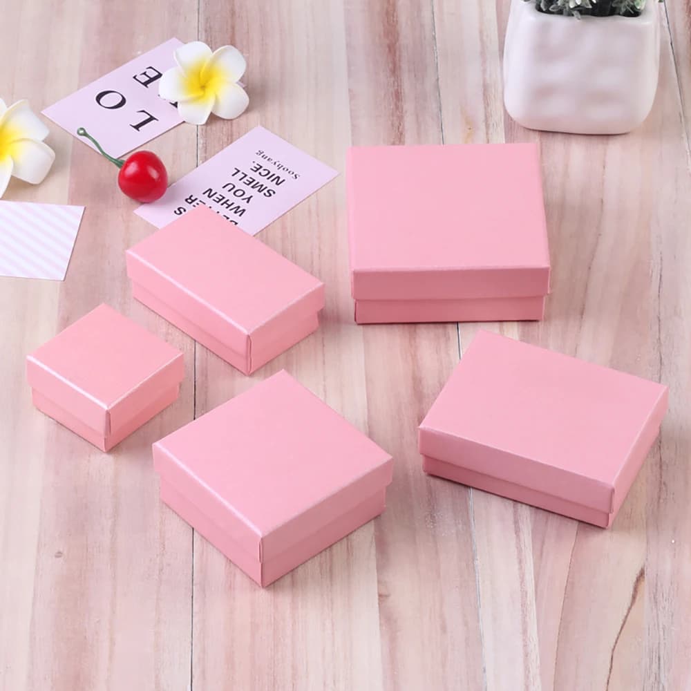 12pcs/ Lot Simple Box Earnail Rings Earrings Bracelet Necklace Gray Black Paper Jewellry Display Case Jewelry Organizer Boxes
