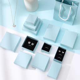 12pcs/ Lot Simple Box Earnail Rings Earrings Bracelet Necklace Gray Black Paper Jewellry Display Case Jewelry Organizer Boxes