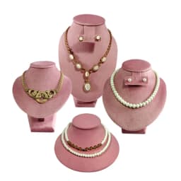 Jewelry Rack Display Pink Velvet Cloth Window Necklace RingJewelry Exhibitor Props High-End Display Props Free Combination