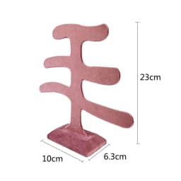 Jewelry Rack Display Pink Velvet Cloth Window Necklace RingJewelry Exhibitor Props High-End Display Props Free Combination
