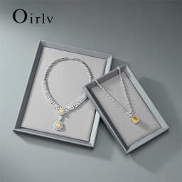 Oirlv PU Leather Jewelry Display Tray Viewing Jewelry Necklace Bracelet Ring Tray Watch Drawer Organizer Showcase Jewelry Holder
