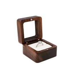 1PC 2025 Heart Shape Walnut Wooden Box Jewelry Box Display Box Engagement Wedding Couples Ring Storage Holder Gifts Case