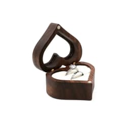 1PC 2025 Heart Shape Walnut Wooden Box Jewelry Box Display Box Engagement Wedding Couples Ring Storage Holder Gifts Case