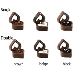1PC 2025 Heart Shape Walnut Wooden Box Jewelry Box Display Box Engagement Wedding Couples Ring Storage Holder Gifts Case