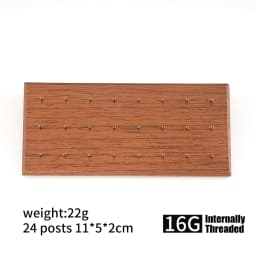 Wooden Earring Holder For Jewelry Black Walnut Wood Vintage Jewelry Display Stand with 24 Holes