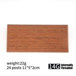 Wooden Earring Holder For Jewelry Black Walnut Wood Vintage Jewelry Display Stand with 24 Holes
