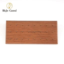 Wooden Earring Holder For Jewelry Black Walnut Wood Vintage Jewelry Display Stand with 24 Holes