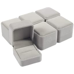 6PCS Square Velvet Ring Box Rings Earrings Studs Storage Organizer Jewelry Gift Case Romantic Proposal Wedding Ring Box