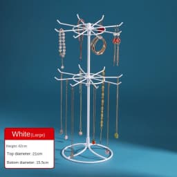 Metal Double-Layer Jewelry Display Stand Necklace Bracelet String Hanger Hair Accessories Rack Jewelry Storage Organizer