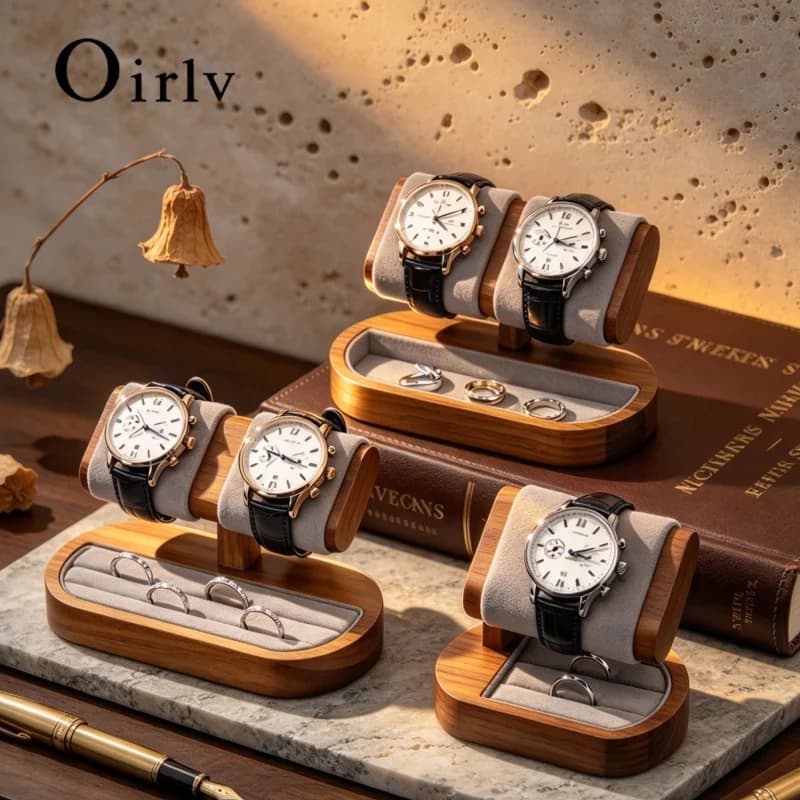 Oirlv Wooden Watch Stand Bracelet and Bangle Display Stand for Entryway Decoration Jewelry Storage Gifts Wholesale Display racks