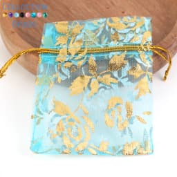 50pcs/Lot Colorful Drawstring Organza Bags Jewelry Packaging Bags Candy Wedding Party Bags Wholesale Gifts Pouches Wholesales