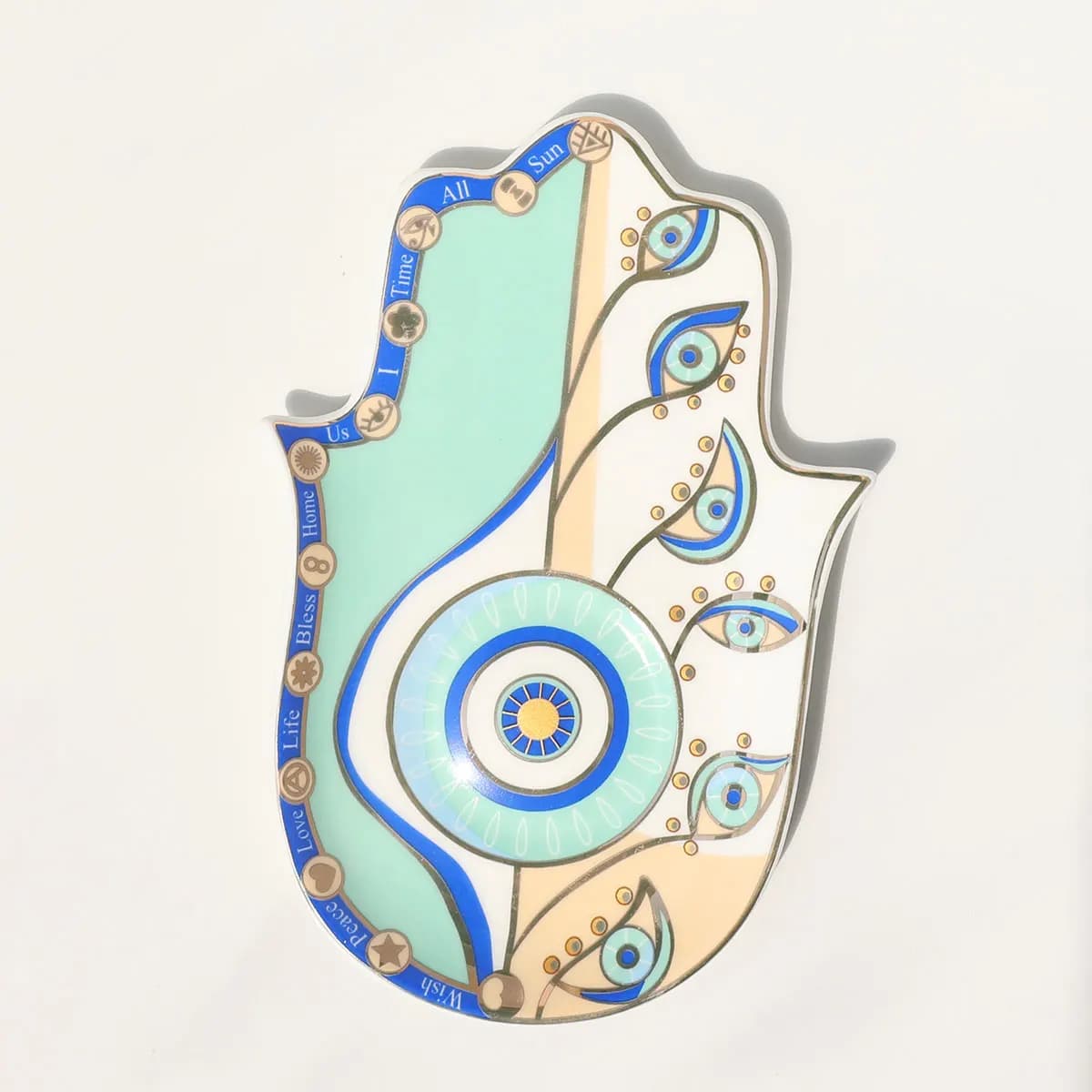 Hamsa Trinket Dish Ring Dish Ceramic Evil Eye Trinket Plate Cute Decor Jewelry Tray Dish Gift Mom Brithday