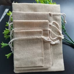 20Pcs/Lot Jute Drawstring Bags Jewelry Packaging Bags Cotton Linen Gift Pouch Christmas Wedding Party Candy Storage Bag Diy