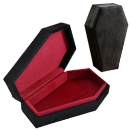 TAIMY Retro Velvet Coffin Shape Jewelry Box Gothic Vampire Red Jewelry Box Portable Ring Necklace Storage Box Fast Delivery