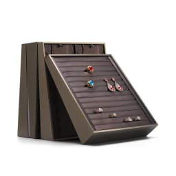 Vertical Leather Velvet Jewelry Stand Necklace Earring Ring Pendant Display Holder Luxury Accessory Organizer Tray
